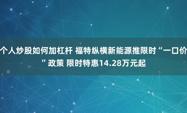 个人炒股如何加杠杆 福特纵横新能源推限时“一口价”政策 限时特惠14.28万元起