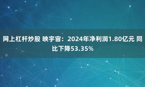网上杠杆炒股 映宇宙：2024年净利润1.80亿元 同比下降53.35%