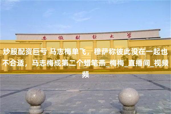 炒股配资巨亏 马志梅单飞，穆萨称彼此没在一起也不合适，马志梅成第二个蜡笔燕_梅梅_直播间_视频