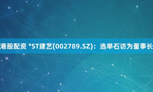 港股配资 *ST建艺(002789.SZ)：选举石访为董事长
