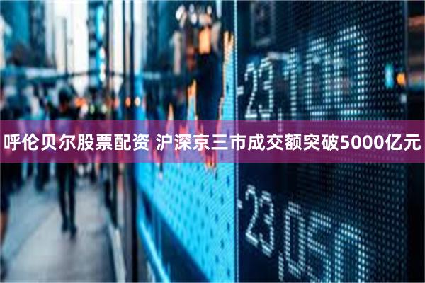 呼伦贝尔股票配资 沪深京三市成交额突破5000亿元